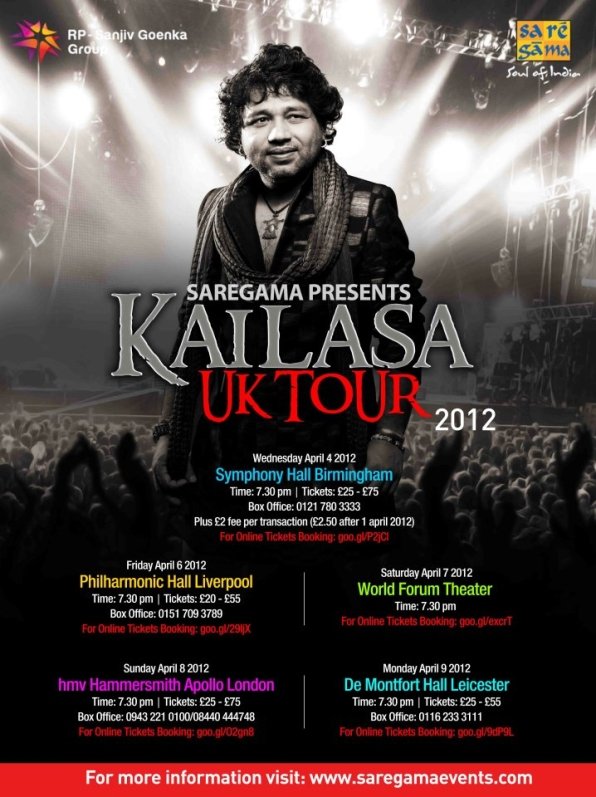 Singer Kailash Kher release: KAILASA’S FIRST PERFORMANC​E TO BE IN BIRMINGHAM