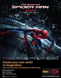 MAAC Animation Academy associates with ‘The Amazing Spiderman’​. Launches a new co-promoti​onal campaign across TV, Print, On-Screen, Digital domains