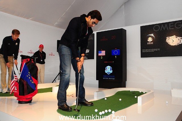 Abhishek Bachchan visits with OMEGA at the 2012 Ryder Cup
