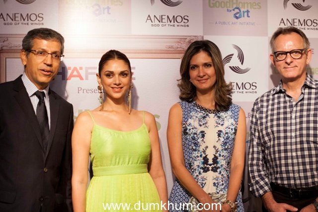 Aditi Rao Hyadri Lights the Lamp at Anemos’ Functional Art Exhibition for GoodHomes for Art 2013
