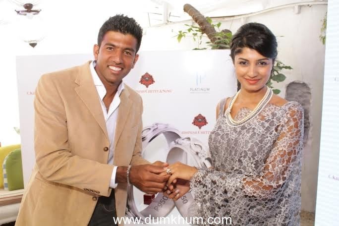 TENNIS STAR ROHAN BOPANNA AND WIFE SUPRIYA CELEBRATE THEIR PLATINUM DAY OF LOVE AND EXCHANGE PLATINUM LOVE BANDS BY C.KRISHNIAH CHETTY & SONS