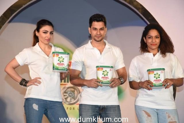 Masaba Gupta,Soha Ali Khan and Kunal  Kemmu,launch Ariel’s‘Men & Women’ wash care label