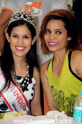 Mrs. India 2015 Priyanka Khurana Goyal, ZES™ Sucheta Pal (India), ZES™ Elena Baranova (Russia) judge Zumba inspired fitness/dance off battle at Zumbathon