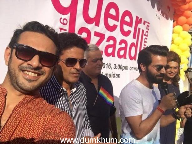 The cast of Hansal Mehta's Aligarh at the gay parade