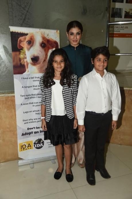 Raveena Tandon grace IDA animals NGO charity fundraiser with daughter Rasha and son Ranbirvardhan