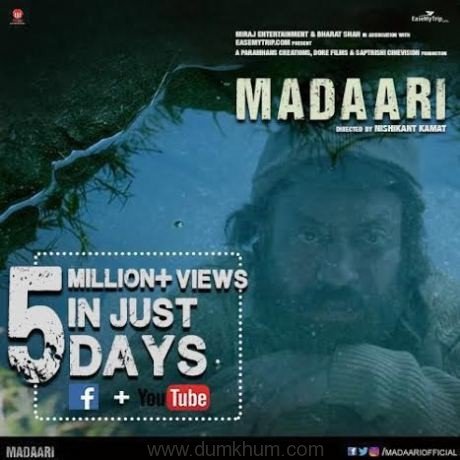 Irrfan Khan Starer 'Madaari' trailer crosses 5 million mark
