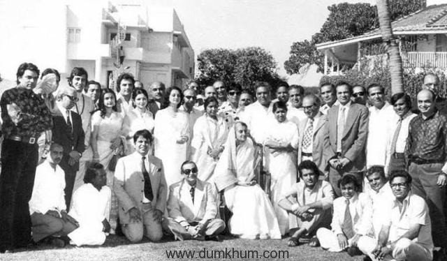 A file pic of Indira Gandhi wi ... t Bollywood personalities.