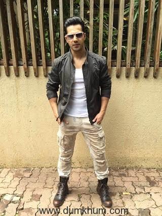 Varun dhawan's look for the day for Dishoom promotions