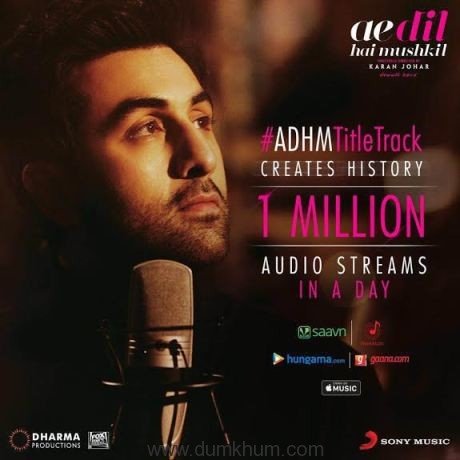 Ae dil hai Mushkil tittle track creates history