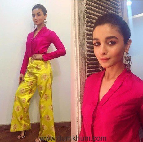 Charming Alia Bhatt was spotted in RAW MANGO by Sanjay Garg for the promotions of her upcoming movie Badrinath Ki Dulhaniya
