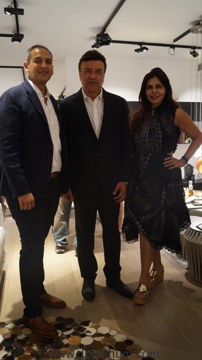 (L-R) Navin Khanna (Director of BoConcept India), Anu Malik & Nisha JamVwal