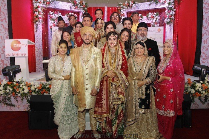 Lead actors Adnan Khan and Eisha Singh along with the cast at the launch of Zee TV's upcoming fiction show Ishq Subhan Allah
