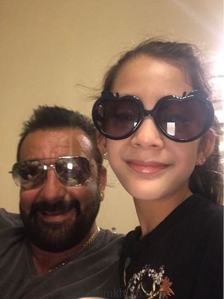 Sanjay Dutt with his younger daughter Iqra Dutt