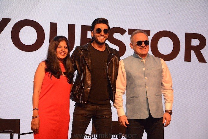 Ranveer Singh on stage as Carrera's Driveyourstory short film premieres and Mr. Kyriakos Kofinas Managing Director IMEA (India Middle East Africa) & APAC (Asia Pacific)