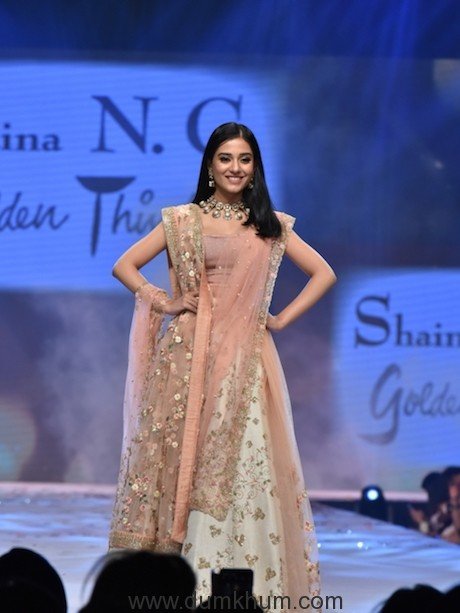 Amrita Rao walked the ramp for Shaina NC at the 14th edition of Fevicol 'Caring with style' fashion show