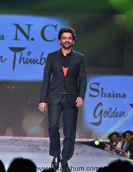 Sunil Grover walked the ramp for Shaina NC at the 14th edition of Fevicol 'Caring with Style' fashion show