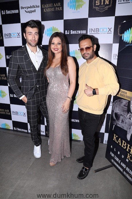 Rohed Khan, Deepshikha Nagpal and DJ Sheizwood during the song launch KABHI AAR KABHI PAR AMP_0190