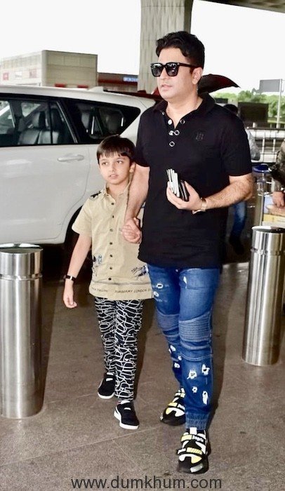Bhushan Kumar along with son spotted at Mumbai airport today !