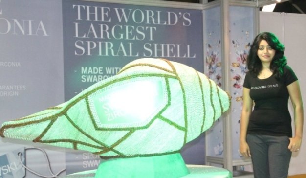 World’s Largest Spiral shell made with Swaronski Zirconia in Mumbai