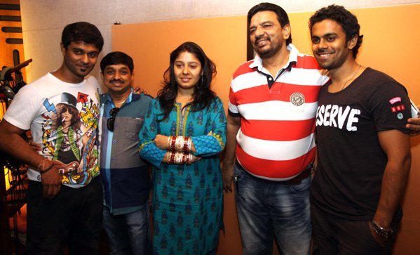 Sunidhi Chauhan dubs the item song for Mukesh Chaudhary film Saali Khushi at Kailasha Studio.