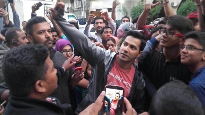 Varun Dhawan gets mobbed in Abu Dabi