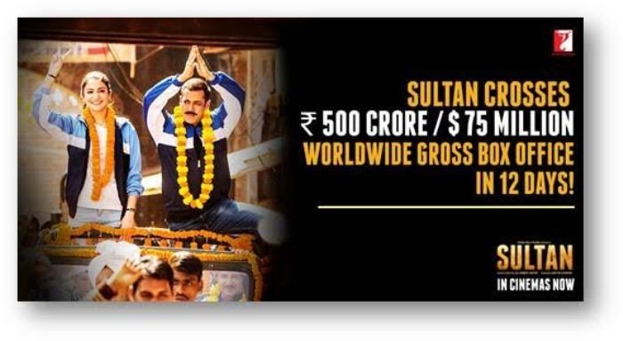 SULTAN CROSSES 500 CR / $75 MILLION WORLDWIDE GROSS BOX OFFICE IN 12 DAYS!