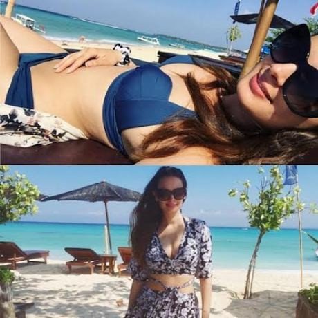 Evelyn Sharma flaunts her bikini body on beach in Bali