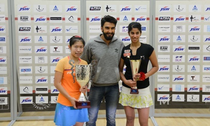 Ranveer Singh roots for the Squash girls…