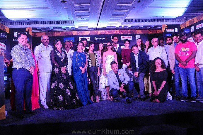 South Indian Cinema film stars and dignitaries at the Official Announcem...