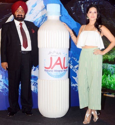 SUNNY LEONE UNVEILS JAL NATURAL MINERAL WATER