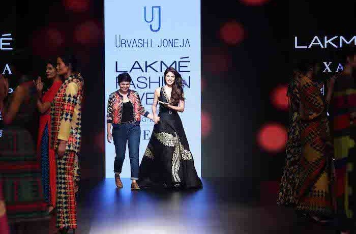 Rhea Chakraborty walked for designer Urvashi Joneja on Day 1 of Lakmé Fashion Week