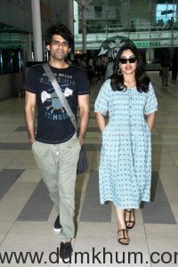 Prouder Juno Chopra with Bhumi Pednekar at the airport as they return