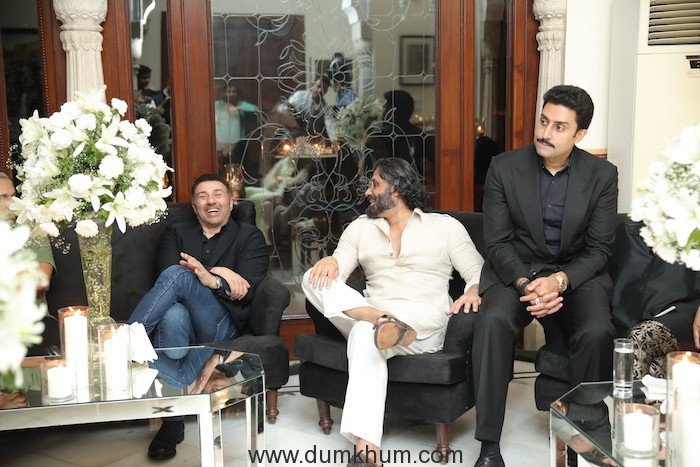 Sunny Deol, Suniel Shetty and Abhishek Bachchan at JP Dutta's 70th birthday celebration